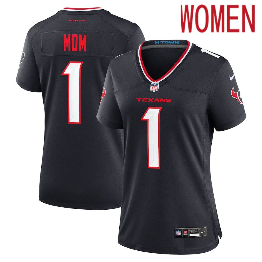 Women Houston Texans #1 Mom Nike Navy Game NFL Jersey->->Women Jersey